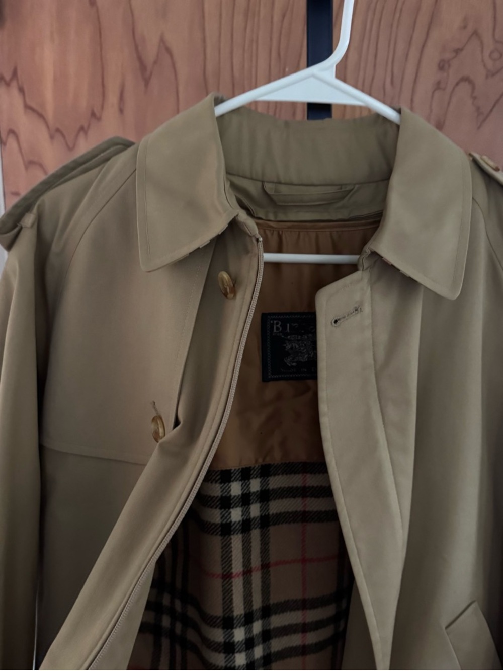 Vintage Burberry Classic Men's Khaki Trench-Style Jacket 38 REG - Picture 2 of 15